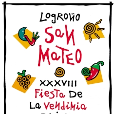 Cartel anunciador de la XXXVIII Fiesta de la Vendimia Riojana (Logroño)