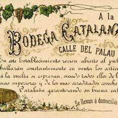 Tarjeta comercial. Bodega Catalana. [ca. 1860]