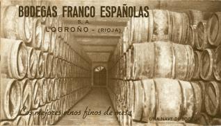 Tarjeta comercial. Bodegas Franco-Españolas. Logroño. La Rioja