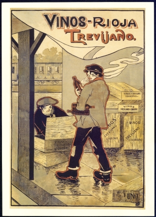 Cartel publicitario de Vinos Trevijano