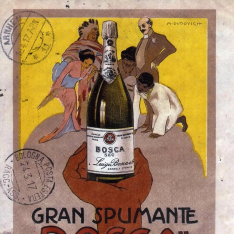 Reproducción del cartel del Gran Spumante Bosca sec, de Bodegas Luigi Bosca (Canelli, Italia). [ca. 1917]