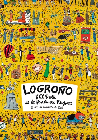 Cartel anunciador de la XXX Fiesta de la Vendimia Riojana (Logroño)