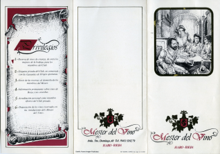 Folleto informativo sobre el Club "Mester del Vino" de Haro, La Rioja. 1983