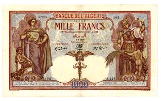 Billete de mil francos