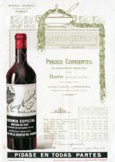 Listado de precios de vinos. Bodegas R. López de Heredia y Ca. Haro. La Rioja
