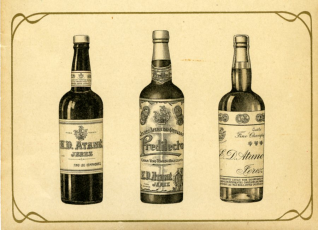 Nota de precios (plantilla de imprenta). E.D. Atané, exportador de vinos, brandy y licores (Jerez de la Frontera)