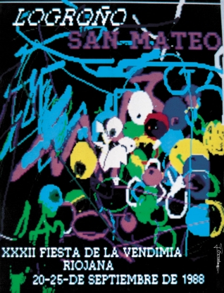 Cartel anunciador de la XXXII Fiesta de la Vendimia Riojana (Logroño)